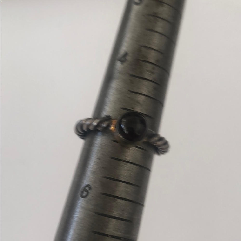 Sterling Stackable Pair 2 Rings Peridot Garnet Gem - image 6